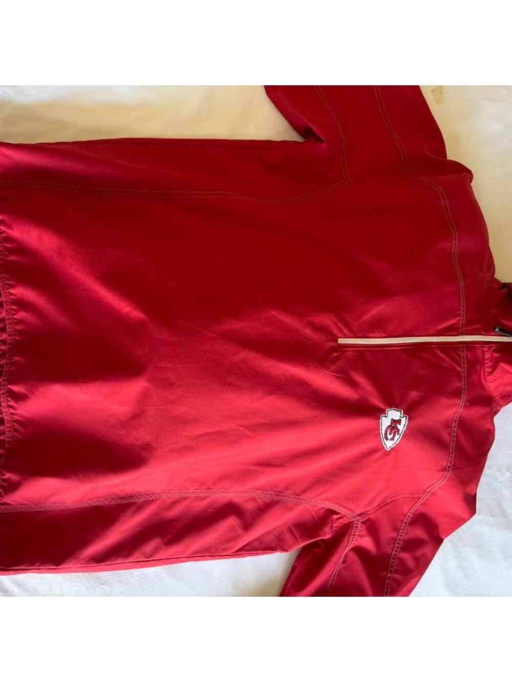 Kansas City Chiefs Cutter & Buck Red Half-Zip Pullover Jacket Mens Polyester Emb - Picture 2 of 12